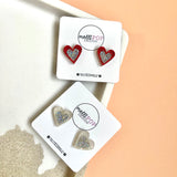 Double Layer Acrylic Heart Studs