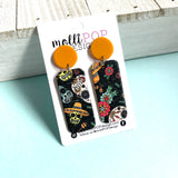 Sugar Skull Rectangle & Stud Earrings