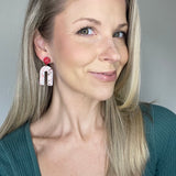 Candy Cane Sparkle Arch Earrings