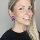 Double Heart Confetti Acrylic Drop Earrings