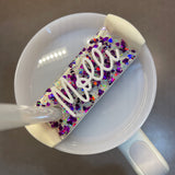 Stanley Cup Custom Name Plate Heart Confetti