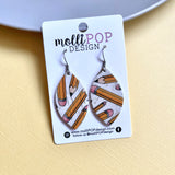 Pencils Cork Leather Leaf Earrings