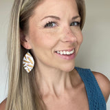 Pencils Cork Leather Leaf Earrings