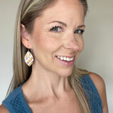 Pencils Cork Leather Leaf Earrings