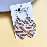 Pencils Cork Leather Leaf Earrings