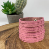 Soft Pink Leather Slit Cuff