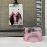 Pink Foil Leather Slit Cuff