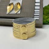 Gold Foil Leather Slit Cuff