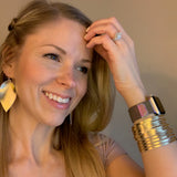 Gold Foil Leather Slit Cuff