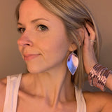 Pink Foil Leather Slit Cuff