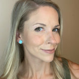 Square Leather Stud Earrings