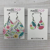 Vibrant Garden Leather Teardrop