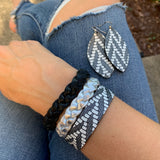 Charcoal & White Chevron Skinny Cuff