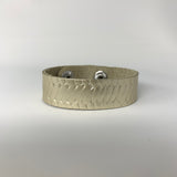 Metallic Braided Embossed Skinny Cuff