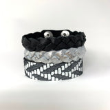 Charcoal & White Chevron Skinny Cuff