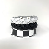 Black and White Check Skinny Cuff