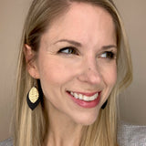 Black & Gold Double Layer Leaf