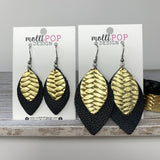 Black & Gold Double Layer Leaf
