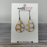 White Heart and Shiny Gold Teardrop