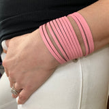 Soft Pink Leather Slit Cuff