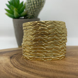 Gold Braided Leather Slit Cuff