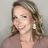 Fall Floral Triple Half Circle Drop Earrings