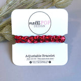 Shiny Red Skinny Braided Bracelet