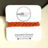Orange Rust Skinny Braided Bracelet