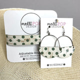 White with Olive Polka Dot Cork Skinny Cuff