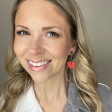 Leather Heart Stud & Drop and Dangle Earrings