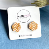 Lookin’ Up Orange Hexagon Cork Studs
