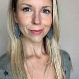 Braided Pinched Petal Leather Earrings