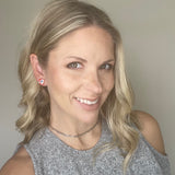 Poppy Red Square Cork Studs