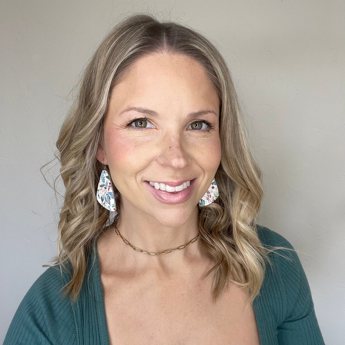 Holly Berry Cork Leather Wedge Earrings molliPOPdesign