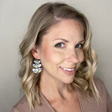 Fall Floral Triple Half Circle Drop Earrings