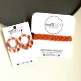 Orange Rust Skinny Braided Bracelet