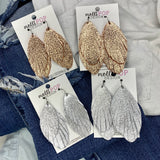 Metallic Fringe Feather Leaf