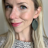 Braided Pinched Petal Leather Earrings