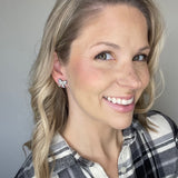 Multicolored Glitter Bow Studs