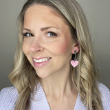 Leather Heart Stud & Drop and Dangle Earrings