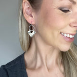 Snakeskin V and Circle Earrings