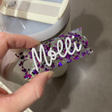 Stanley Cup Custom Name Plate Heart Confetti
