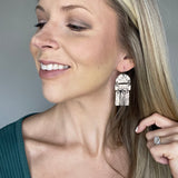 Copper Shine Leather Statement Earrings