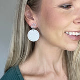 Shimmer Double Circle Cork Earrings