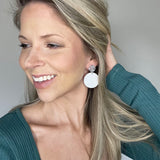 Copper Shine Leather Statement Earrings