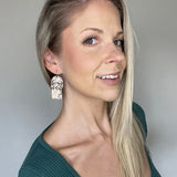 Copper Shine Leather Statement Earrings