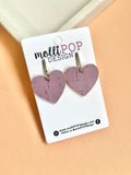 Lavender Cork Heart Drop Earrings