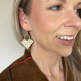 Gold and White Shimmer V Earrings