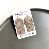 Copper Shine Leather Statement Earrings