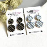 Fishnet Double Circle Drop Earring